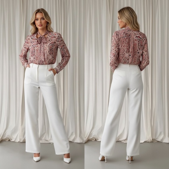 Alice and Olivia Anabel Tie Front Blouse Paisley Print, Size Small - Picture 3 of 9